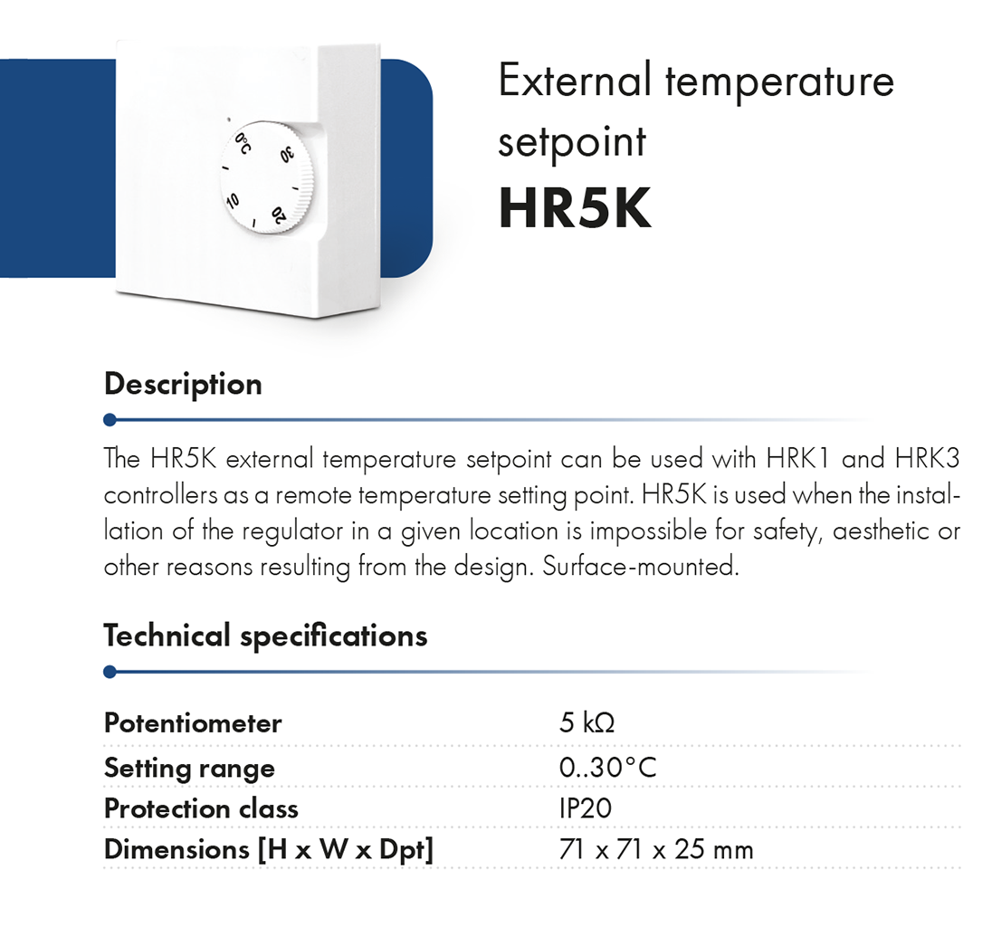 external temperature set point HR5K havoc catalogue card