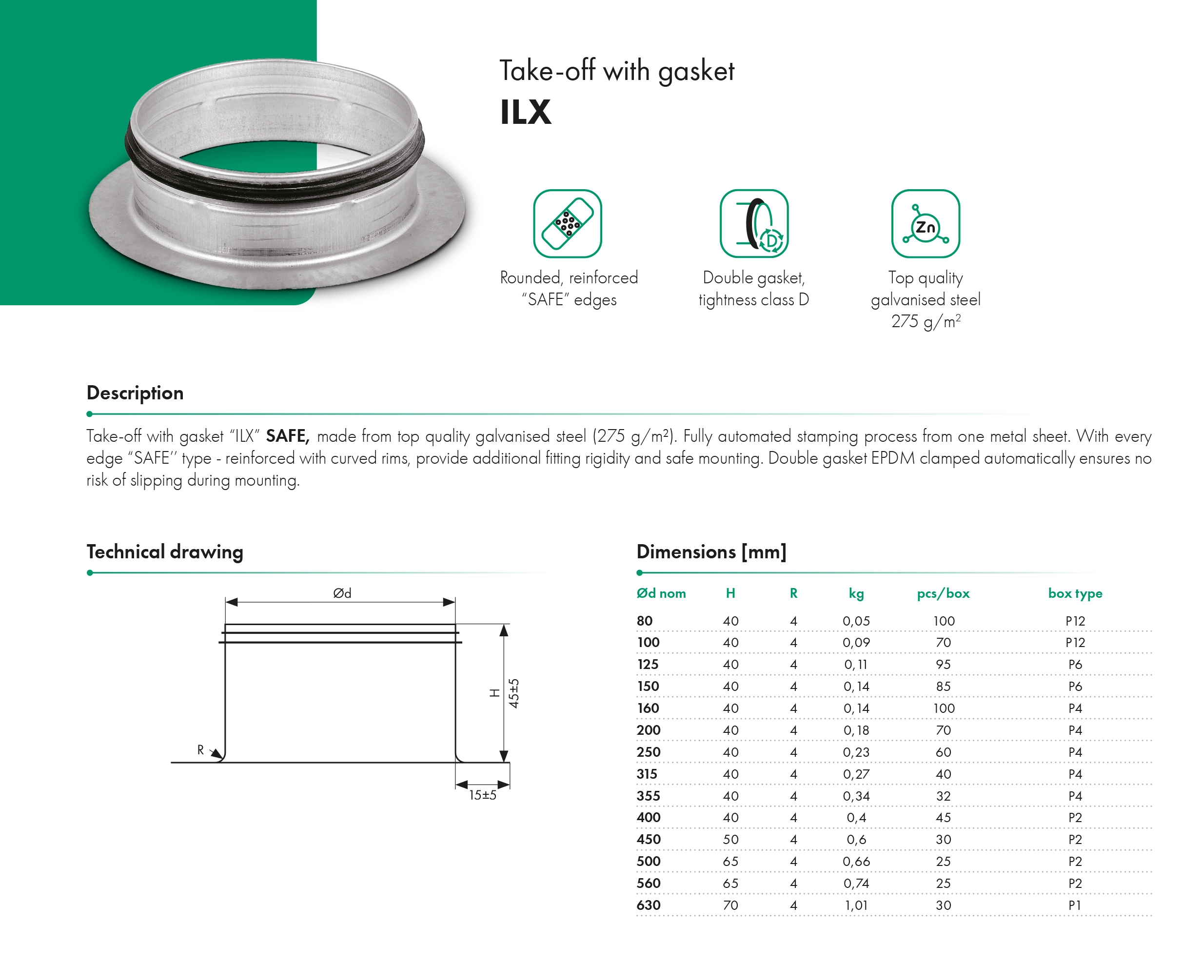 Take-off with gasket ILX